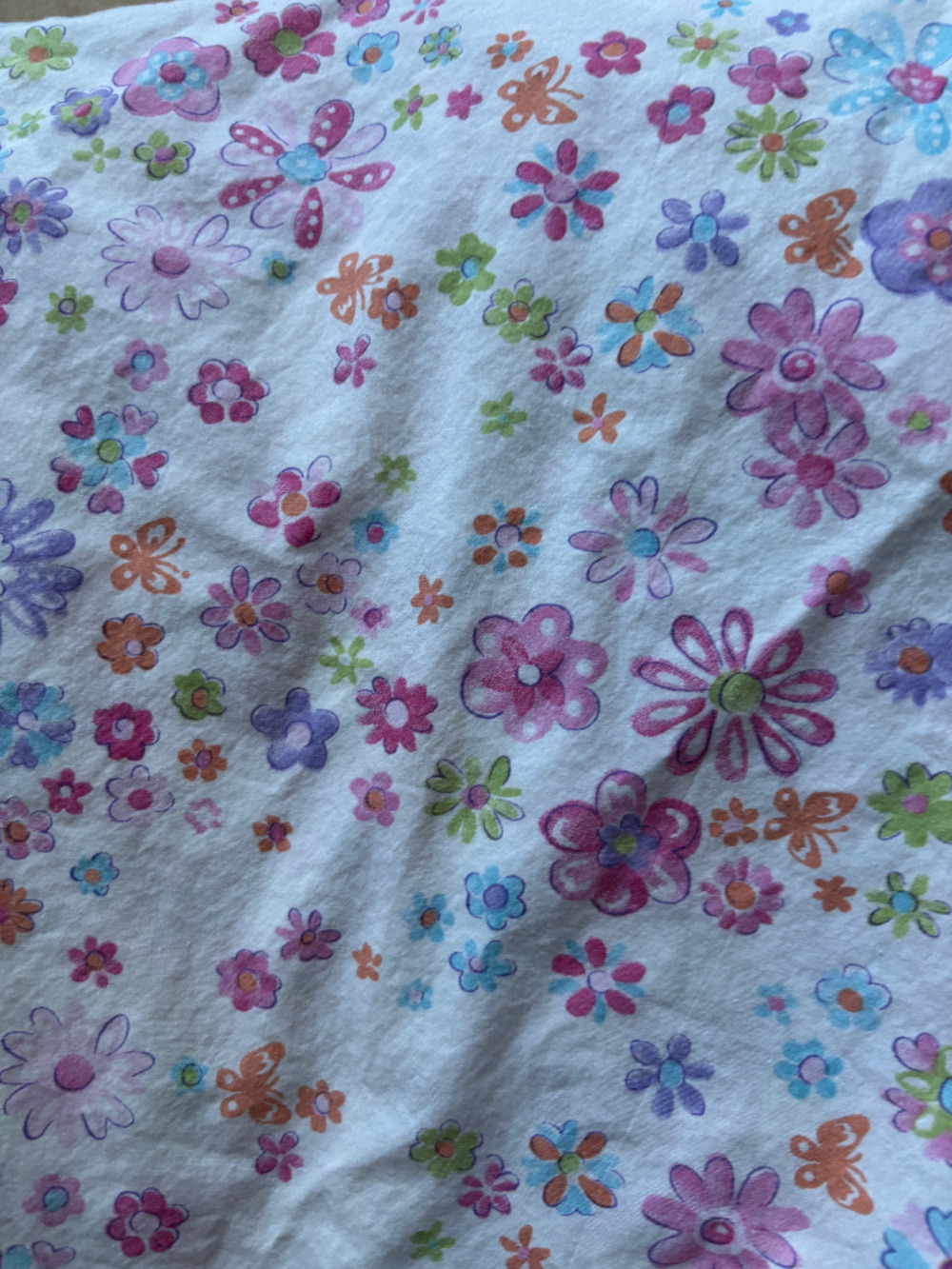Pottery Barn Kids Organic Cotton Crib Fitted Sheet – Pastel Floral & Butterfly